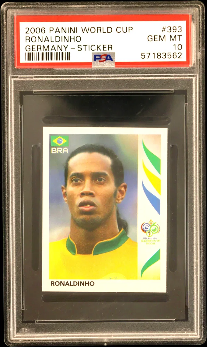 2006 #393 Ronaldinho PSA 10 Panini World Cup Germany Sticker