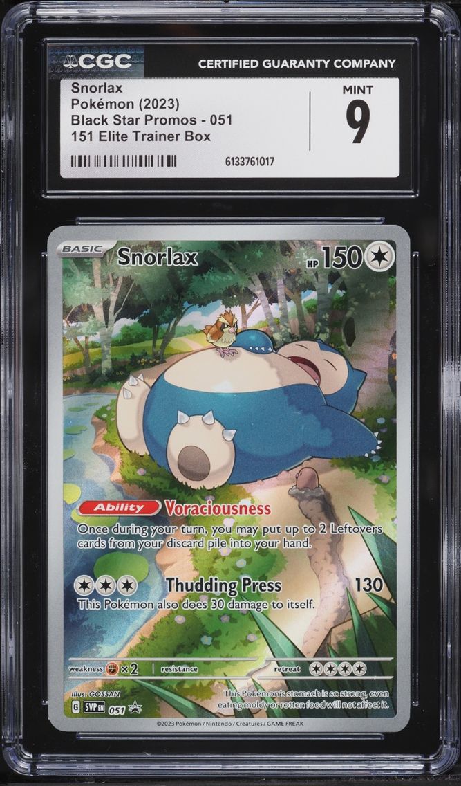 2023 Pokemon Scarlet & Violet Promo 151 ETB Full Art Snorlax #51 CGC 9 MINT