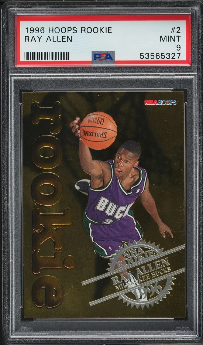 1996 HOOPS ROOKIES RAY ALLEN ROOKIE #2 PSA 9 MINT