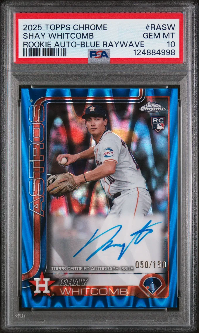 2025 #RASW Shay Whitcomb PSA 10 Topps Chrome Rookie Autographs