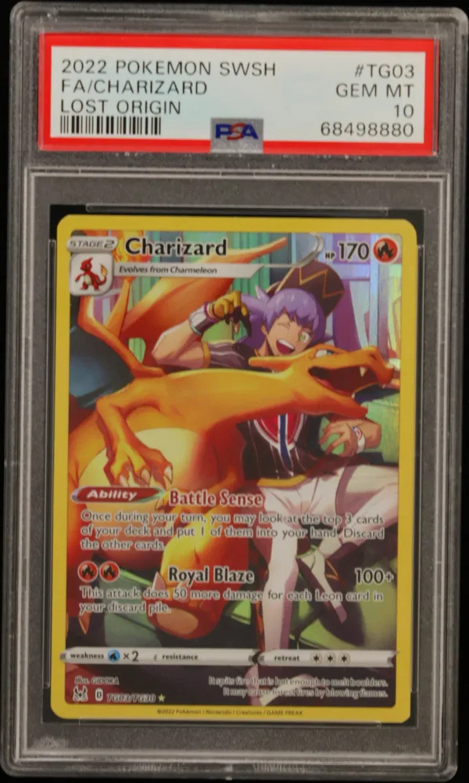 2022 Pokemon Sword & Shield Lost Origin Full Art/Charizard Sword & Shield Lost Origin #TG03 PSA 10