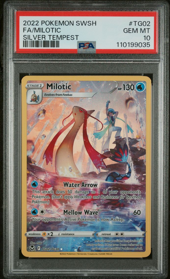 2022 #TG02 Full Art/Milotic PSA 10 Sword & Shield Silver Tempest Pokemon