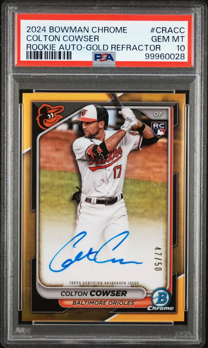 2024 #CRACC Colton Cowser PSA 10 Bowman Chrome Chrome Rookie Autographs