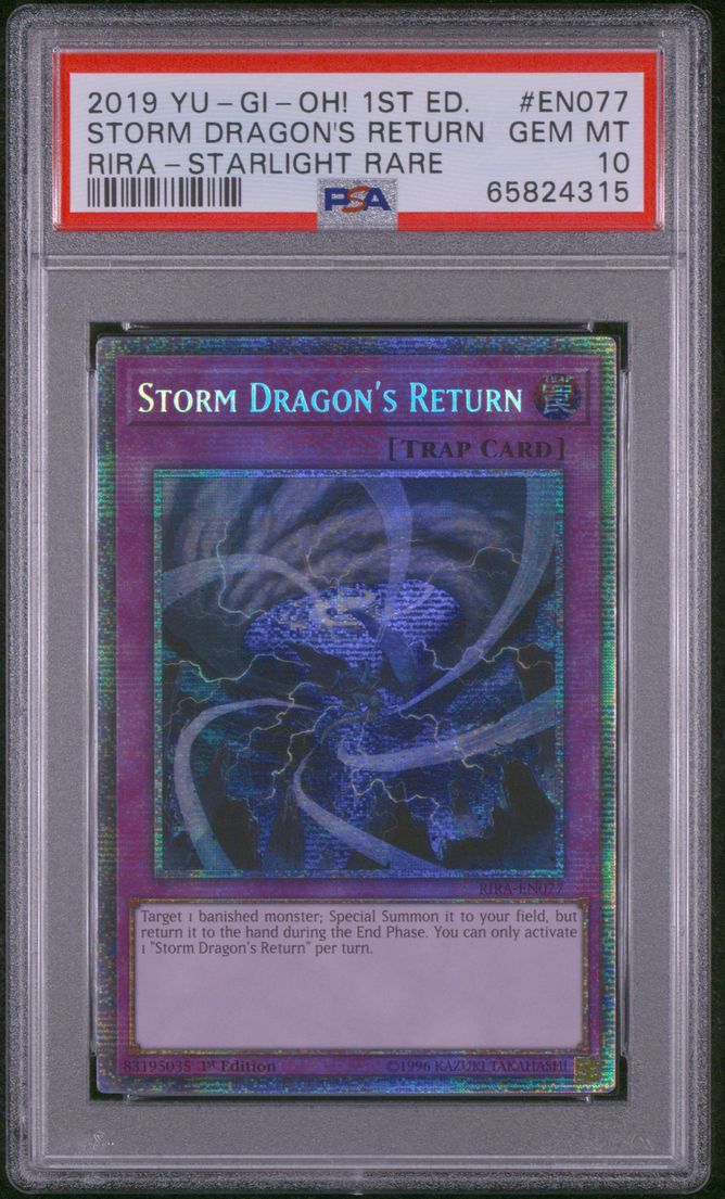 2019 YU-GI-OH! RISING RAMPAGE | 1ST EDITION-STARLIGHT RARE #EN077 STORM DRAGON'S RETURN PSA 10