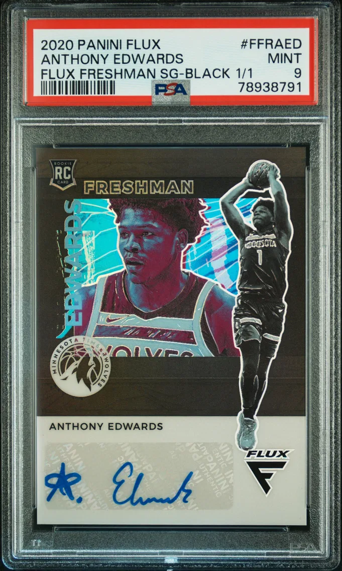 2020 #FFRAED Anthony Edwards PSA 9 Panini Flux Flux Freshman Signatures