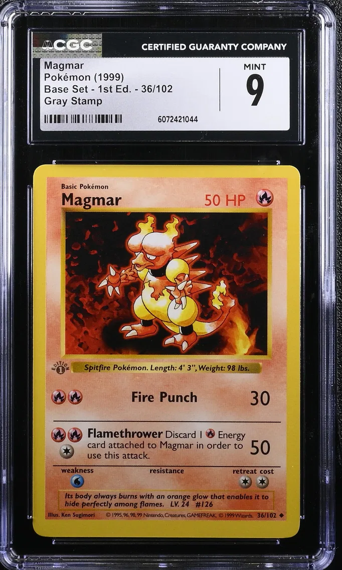 1999 Base Set - 1st Edition - English Magmar #36 CGC 9