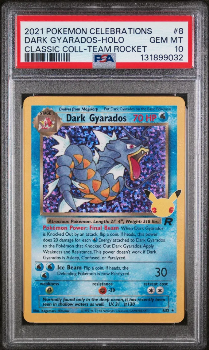 2021 Pokemon Celebrations Classic Collection Dark Gyarados-Holo Celebrations Classic Collection #8 PSA 10