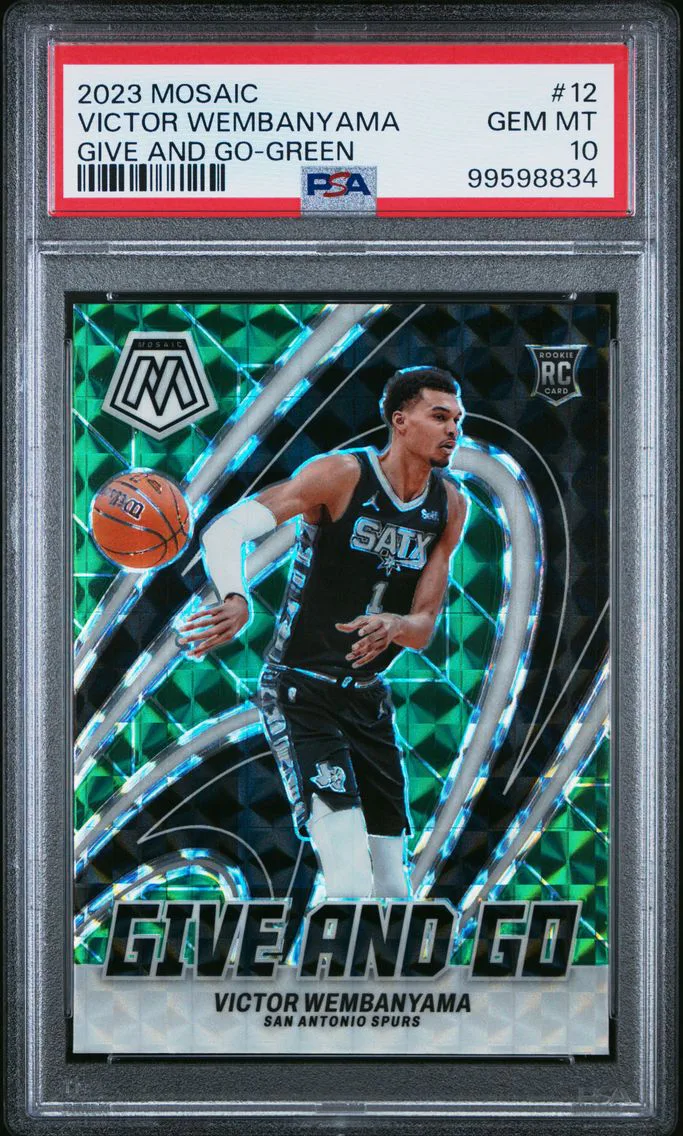 2023 #12 Victor Wembanyama PSA 10 Panini Mosaic Give and Go