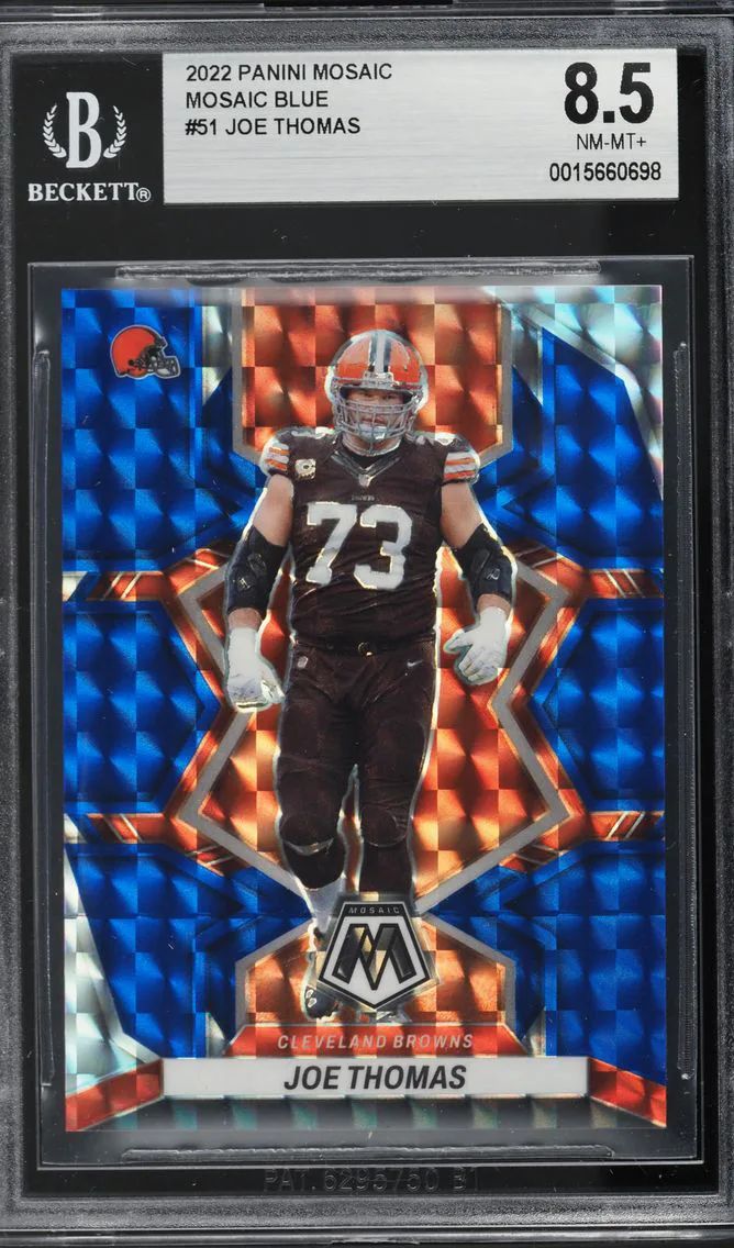 2022 PANINI MOSAIC BLUE JOE THOMAS /99 #51 BGS 8.5 NM-MT+