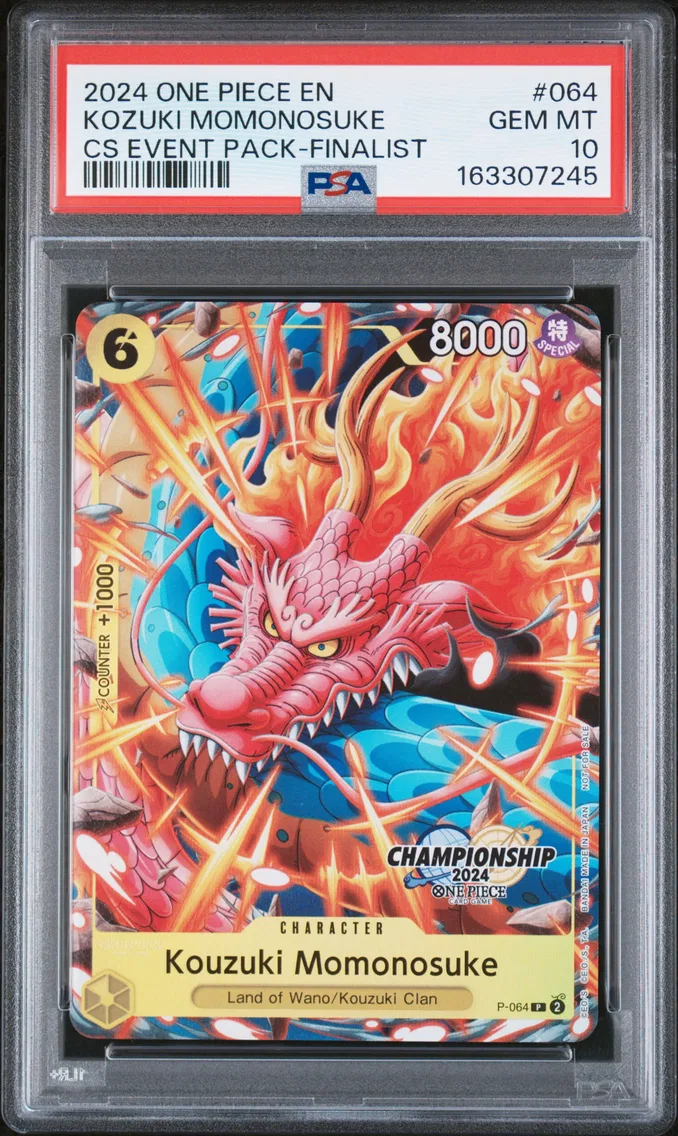 2024 #064 Kozuki Momonosuke PSA 10 One Piece Championship 2024 Event Pack