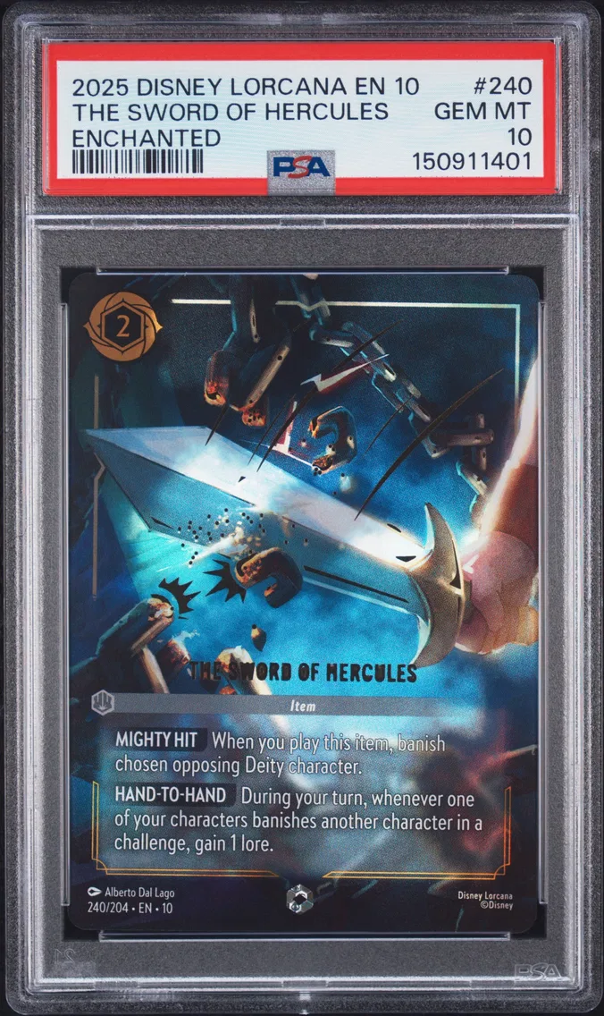 2025 #240 The Sword of Hercules PSA 10 Disney Lorcana EN 10-Whispers in the Well