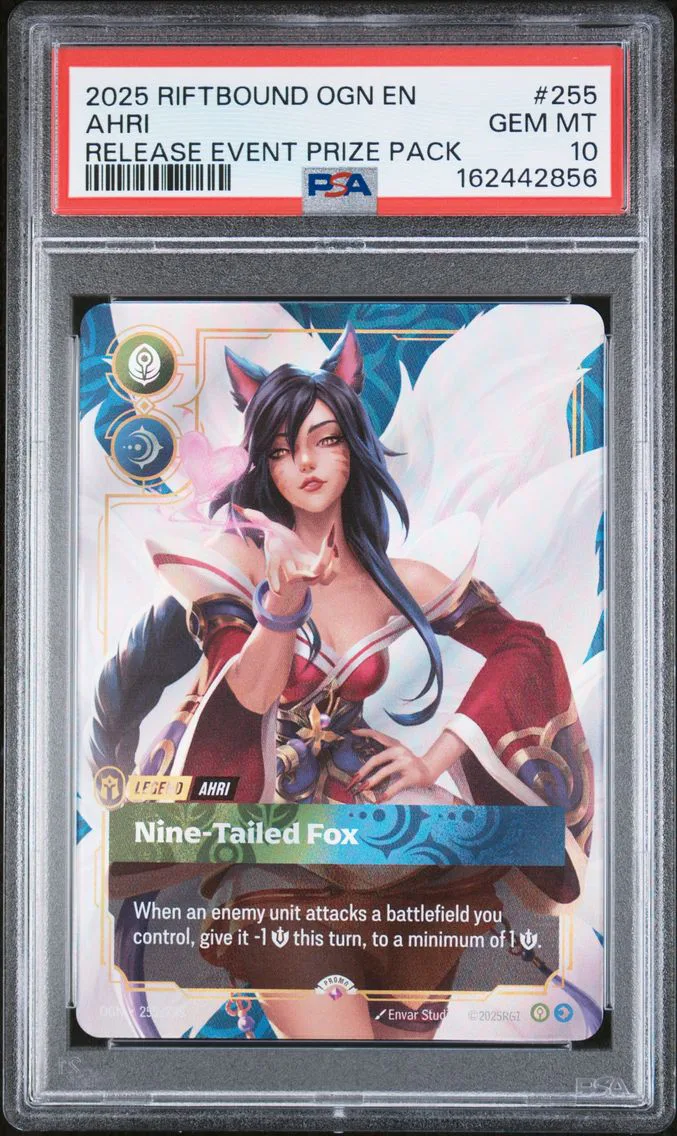 2025 #255 Ahri - Nine-Tailed Fox PSA 10 Riftbound: League of Legends Ogn-Origins