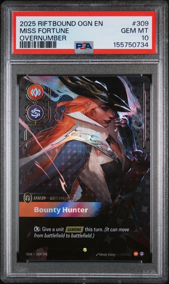 2025 #309 Miss Fortune - Bounty Hunter PSA 10 Riftbound: League of Legends Ogn-Origins
