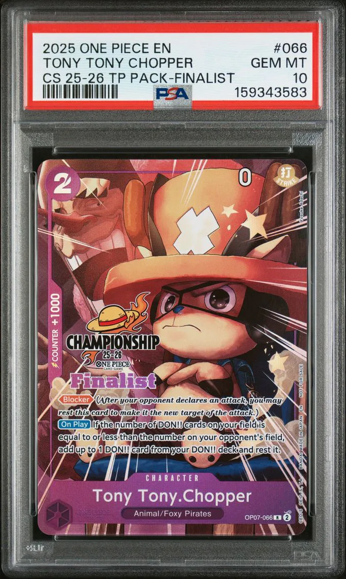 2025 #066 Tony Tony Chopper PSA 10 One Piece Championship 25-26 Top Player Pack