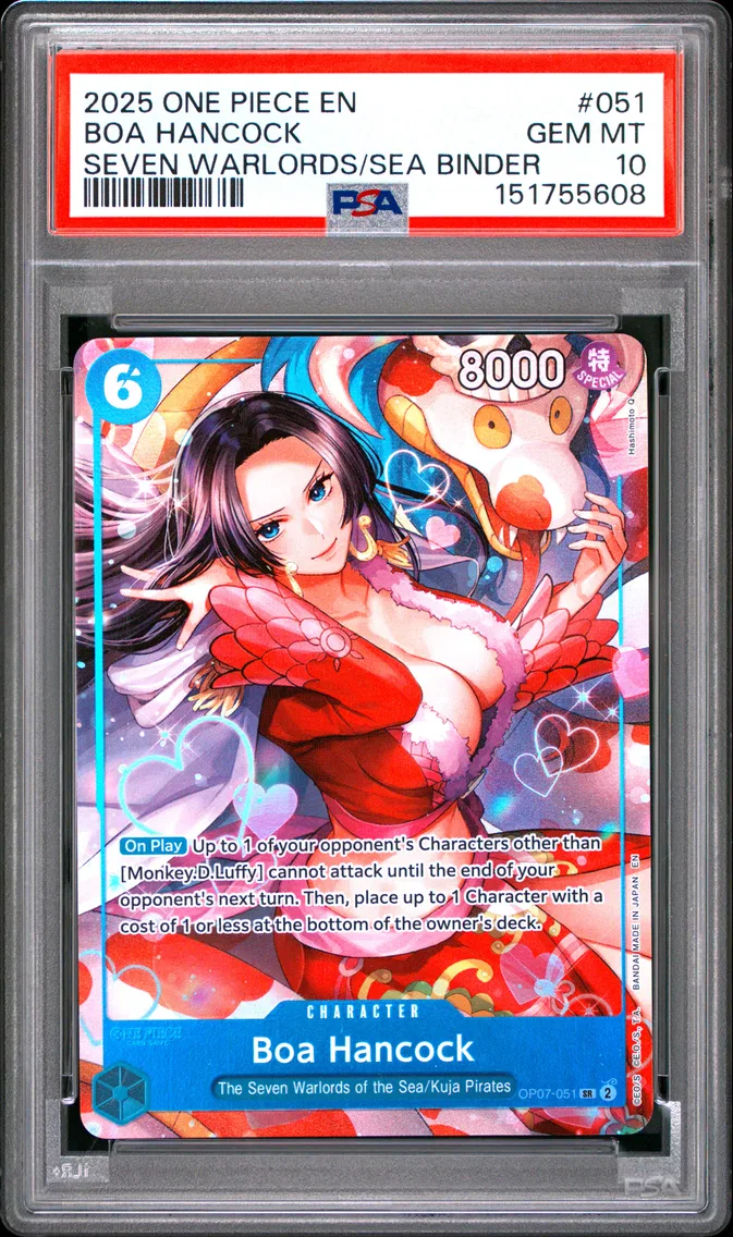 2025 #051 Boa Hancock PSA 10 One Piece Seven Warlords of the Sea Binder Set