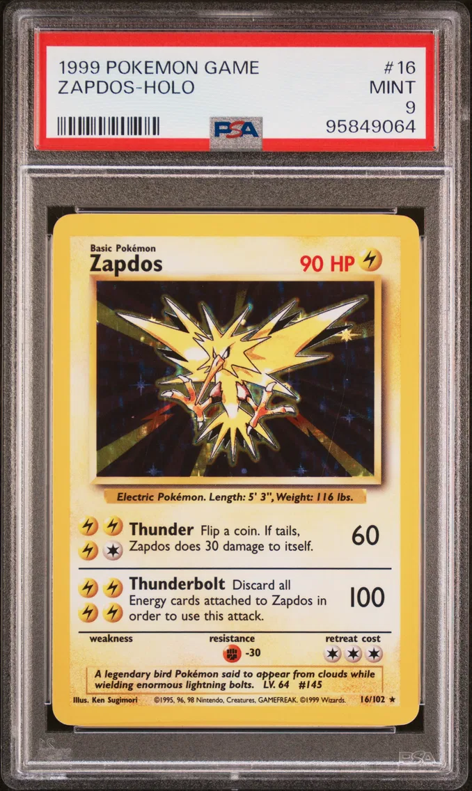 1999 #16 Zapdos-Holo PSA 9 Game