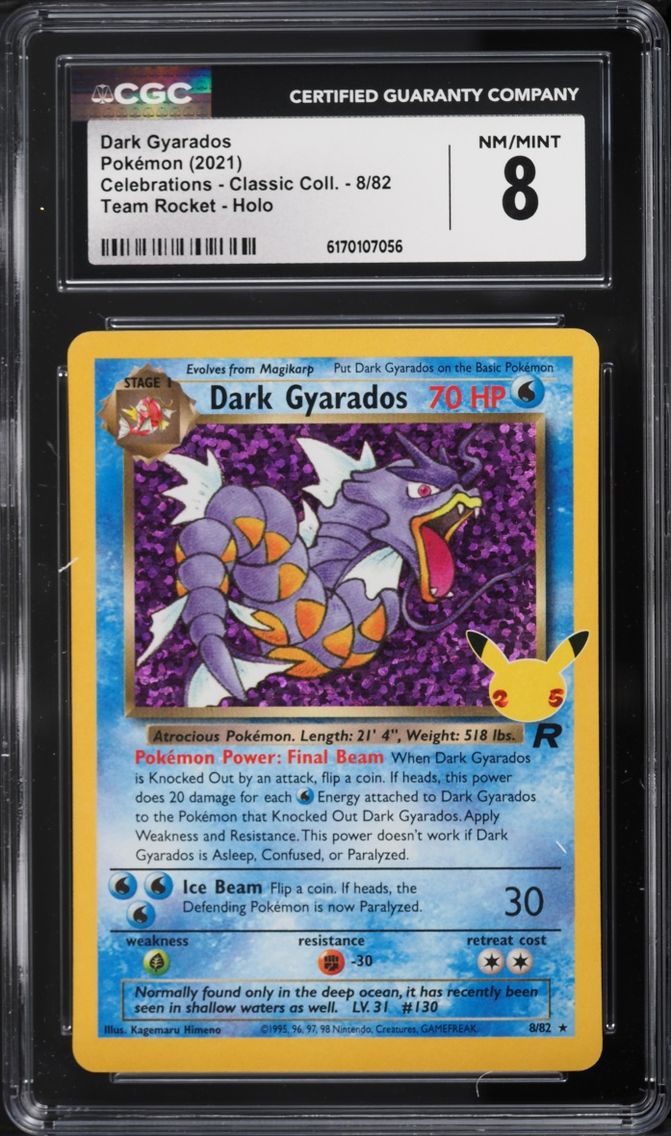 2021 Pokemon Sword & Shield Celebrations Classic Collection Holo Dark Gyarados #8 CGC 8 NM-MT