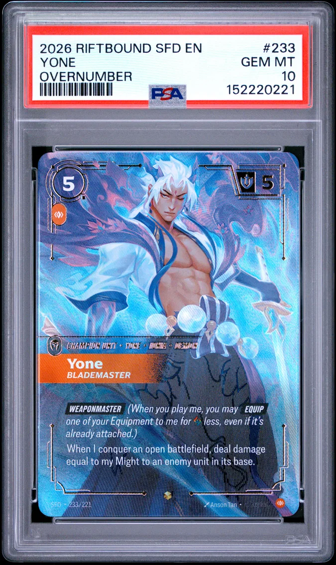 2026 #233 Yone - Blademaster PSA 10 Riftbound: League of Legends Sfd-Spiritforged