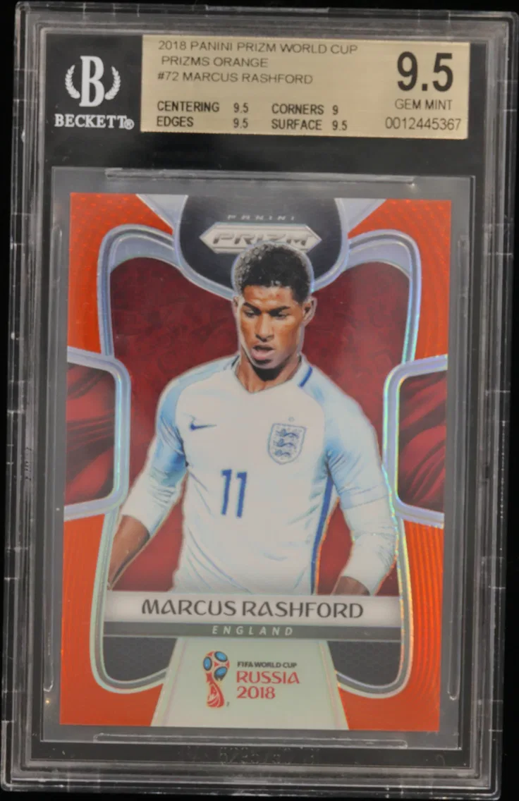 2018 #72 Marcus Rashford BGS 9.5 Panini Prizm World Cup Prizms Orange