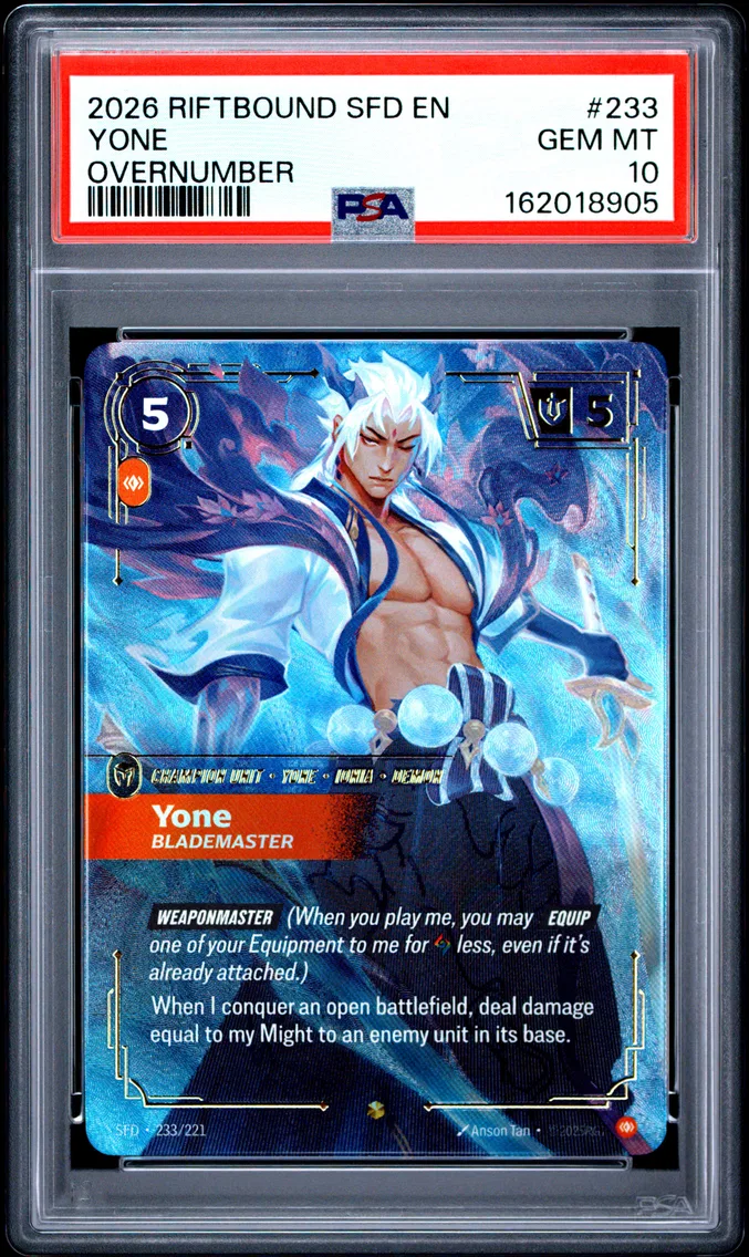 2026 #233 Yone - Blademaster PSA 10 Riftbound: League of Legends Sfd-Spiritforged