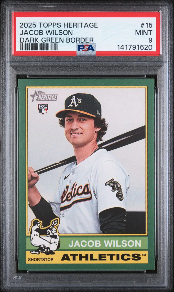2025 #15 Jacob Wilson PSA 9 Topps Heritage