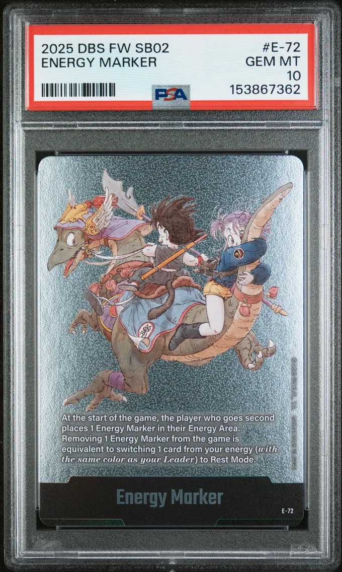 2025 #E-72 Energy Marker PSA 10 Dragon Ball Super Card Game Fusion World Manga Booster 02
