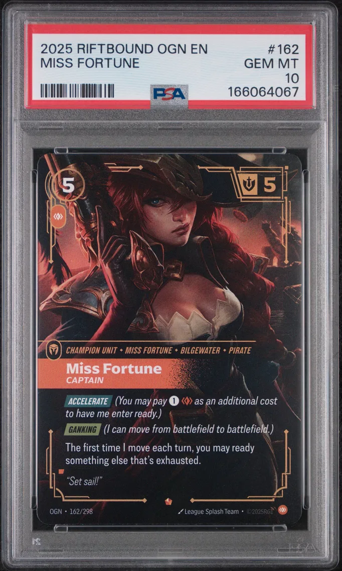 2025 #162 Miss Fortune - Captain PSA 10 Riftbound: League of Legends Ogn-Origins