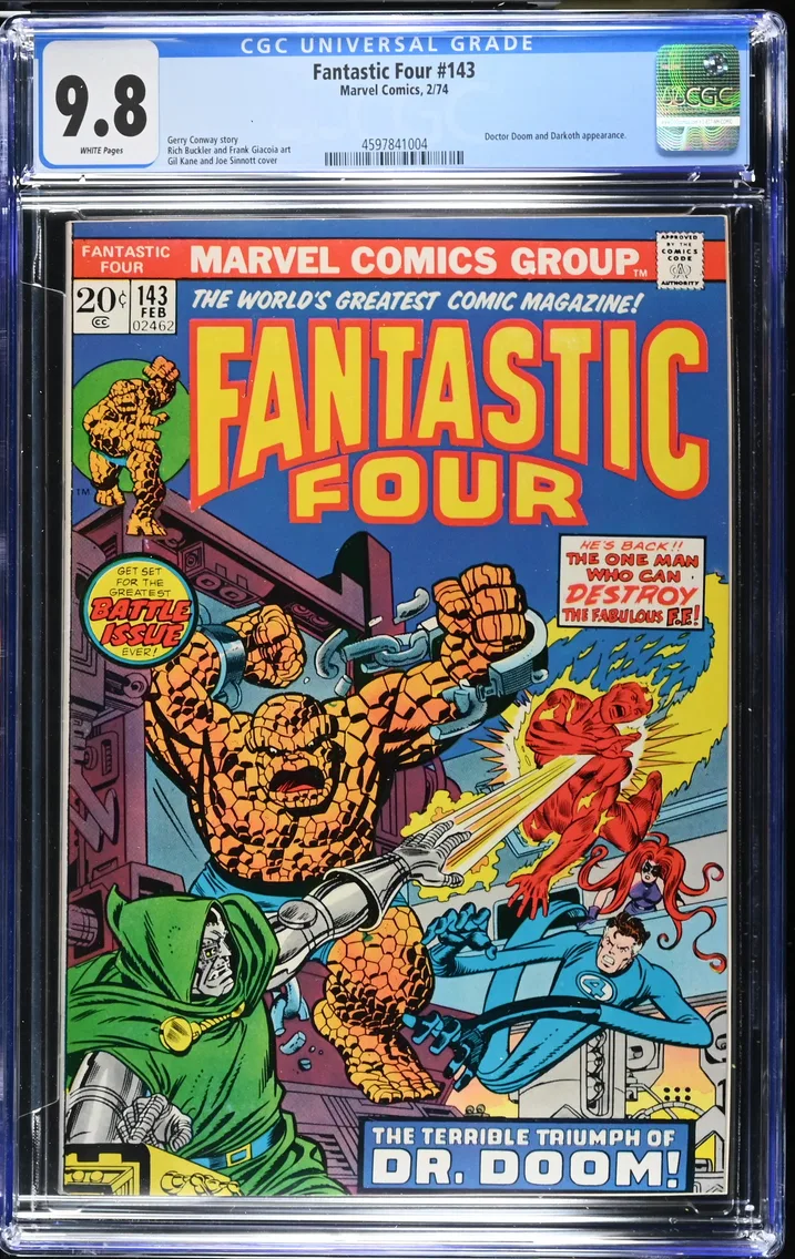 1974 Fantastic Four #143 CGC 9.8 Marvel Comics
