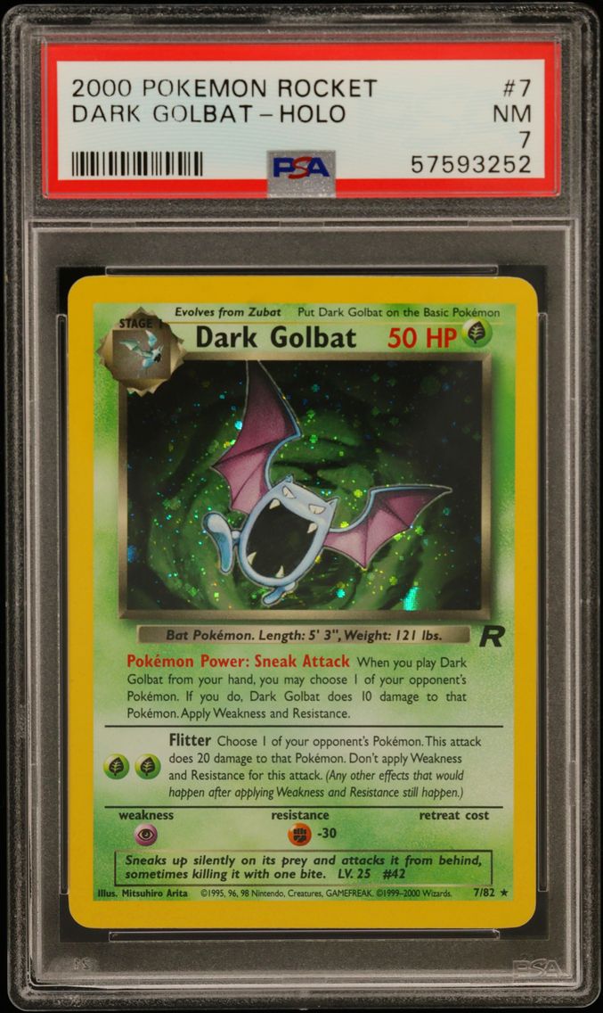 2000 #7 Dark Golbat-Holo PSA 7 Rocket