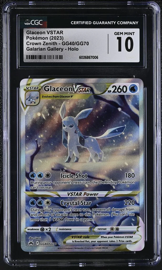 2023 #GG40/GG70 Glaceon VSTAR CGC 10 Crown Zenith - English