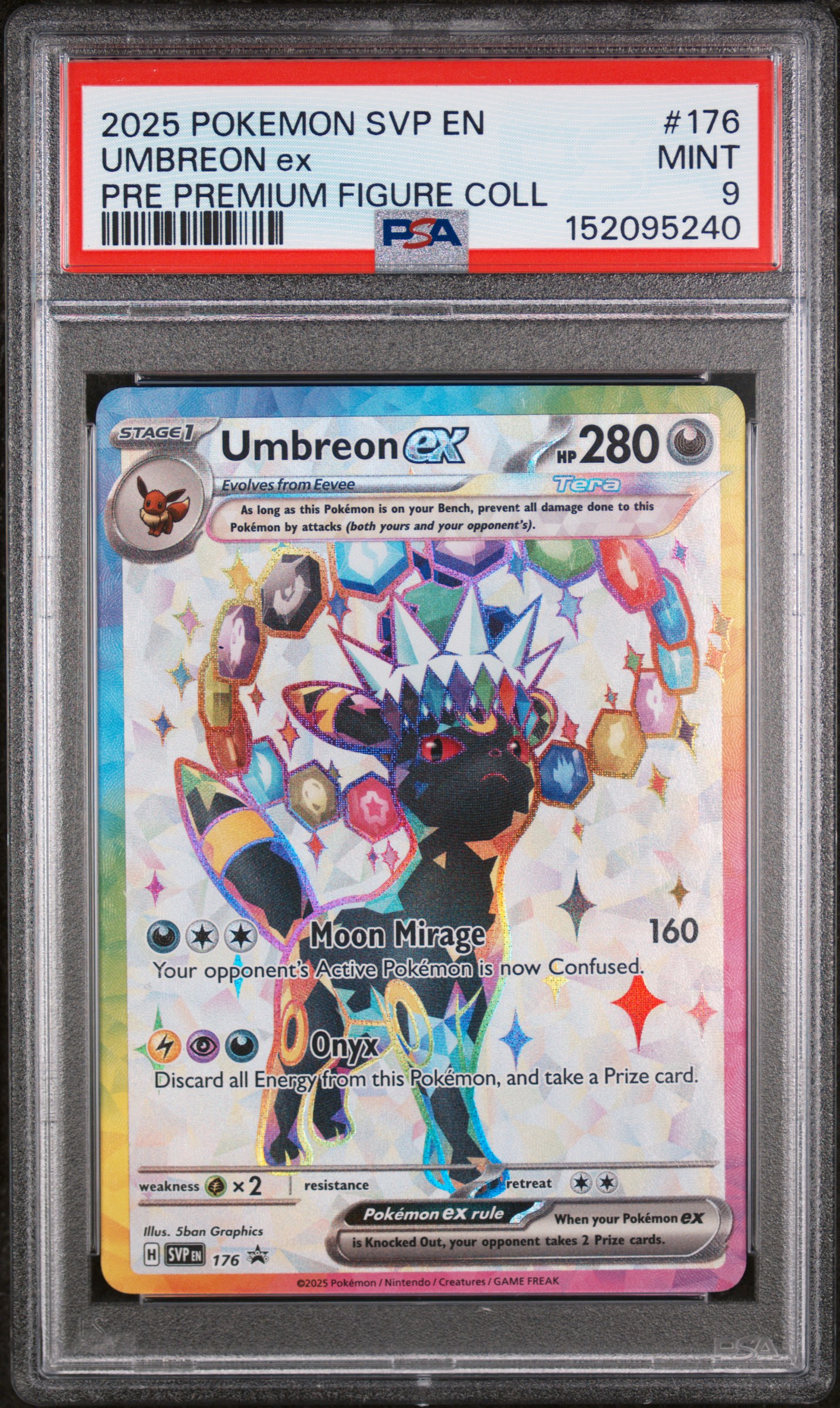 2025 #176 Umbreon Ex PSA 9 Svp En-Sv Black Star Promo