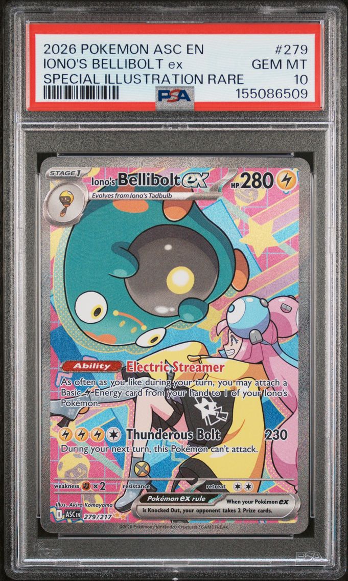 2026 #279 Iono's Bellibolt EX PSA 10 Asc EN-Ascended Heroes