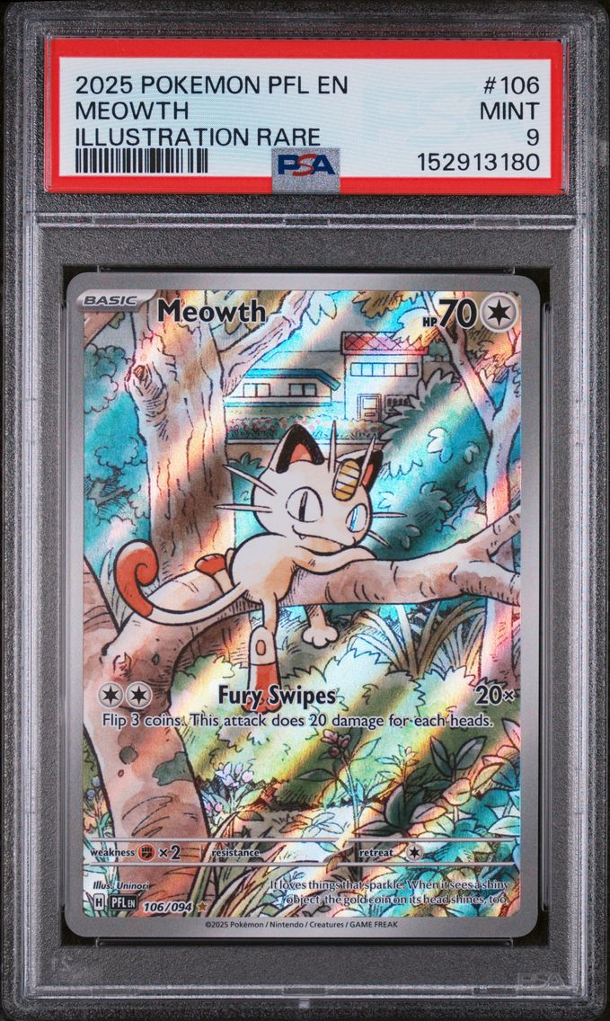 2025 #106 Meowth PSA 9 Pfl EN-Phantasmal Flames