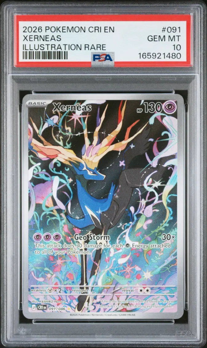 2026 Pokemon Cri EN-Chaos Rising Xerneas Cri EN-Chaos Rising #091 PSA 10