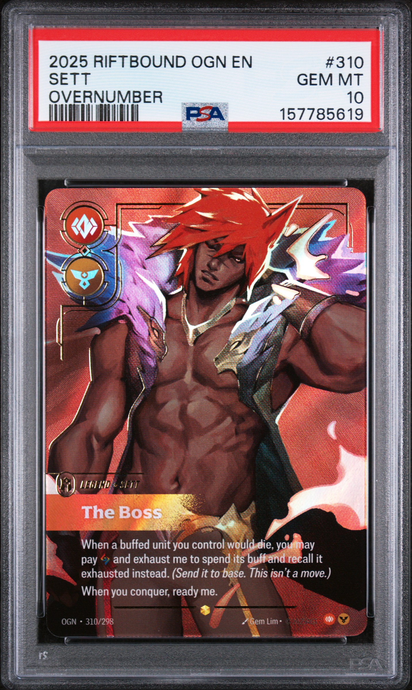 2025 #310 Sett - The Boss PSA 10 Riftbound: League Of Legends Ogn-Origins