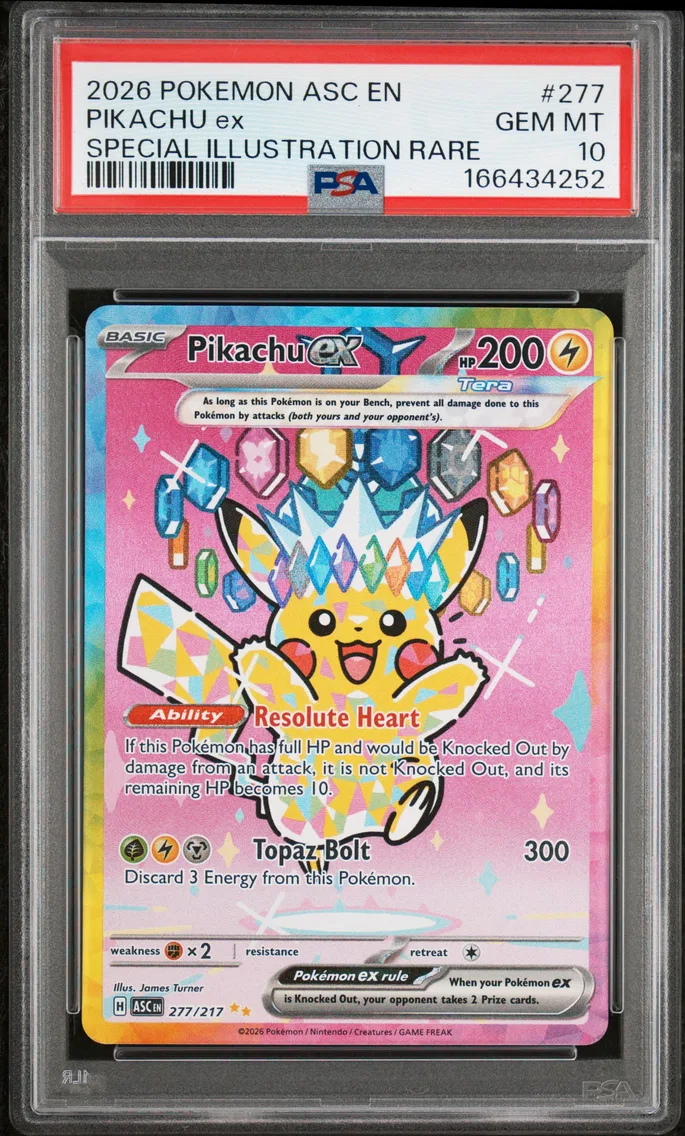 2026 #277 Pikachu EX PSA 10 Asc 