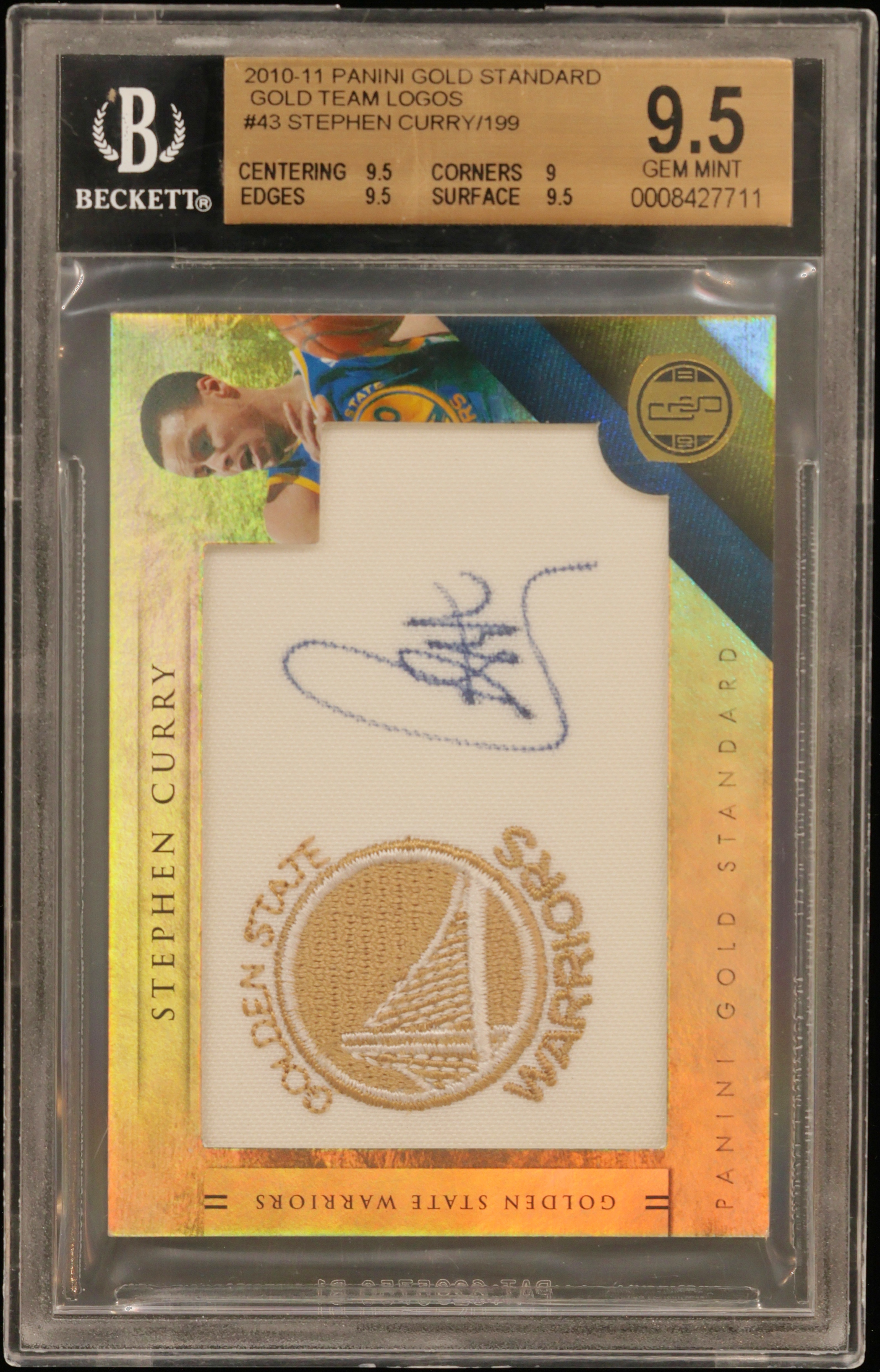 2010 #43 Stephen Curry/199 BGS 9.5 Panini Gold Standard Gold Team Logos