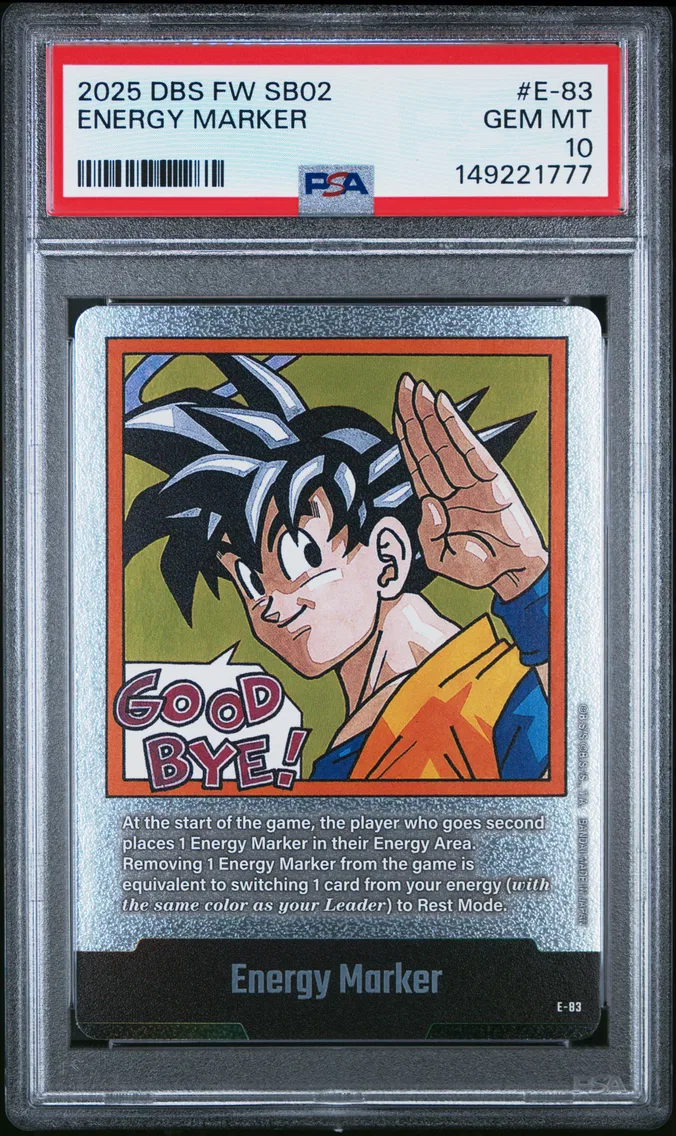 2025 #E-83 Energy Marker PSA 10 Dragon Ball Super Card Game Fusion World Manga Booster 02