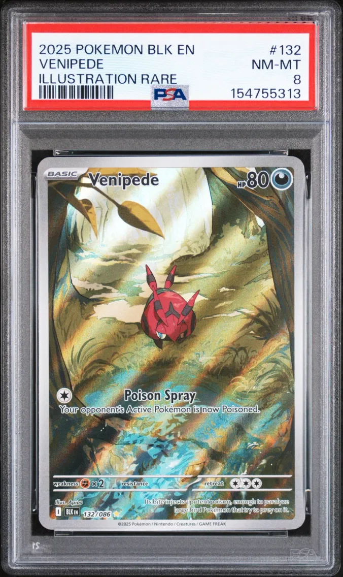 2025 #132 Venipede PSA 8 Blk EN-