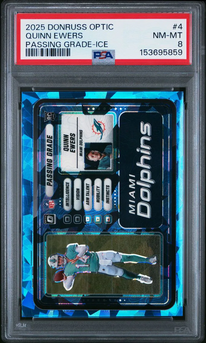 2025 #4 Quinn Ewers PSA 8 Panini Donruss Optic Passing Grade