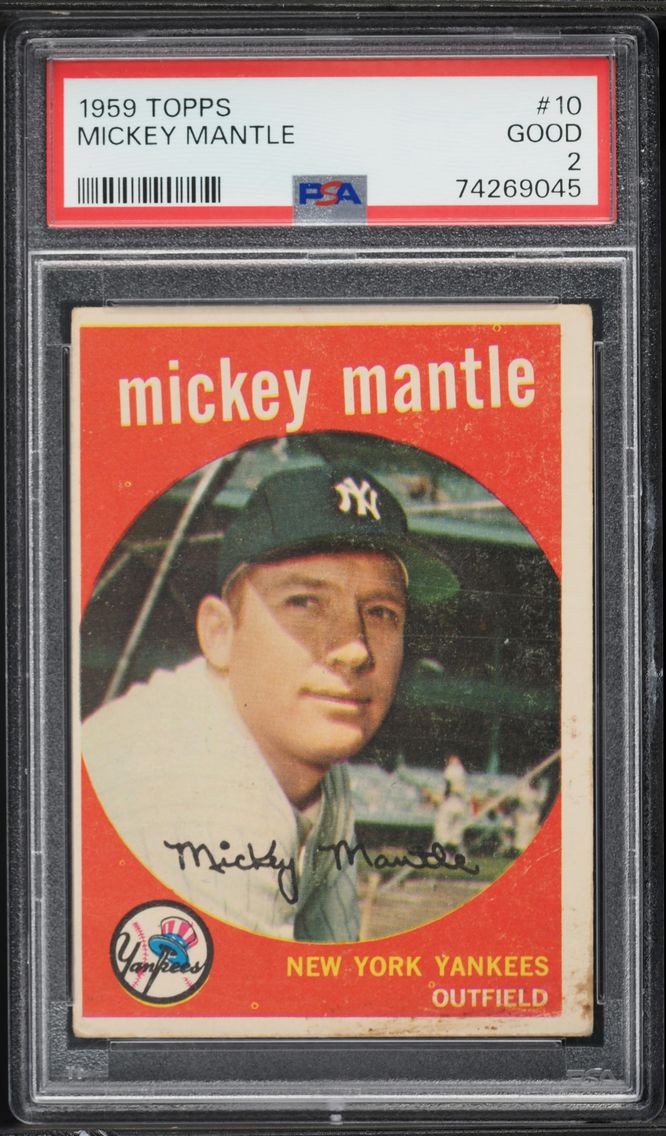 1959 #10 Mickey Mantle PSA 2 Top