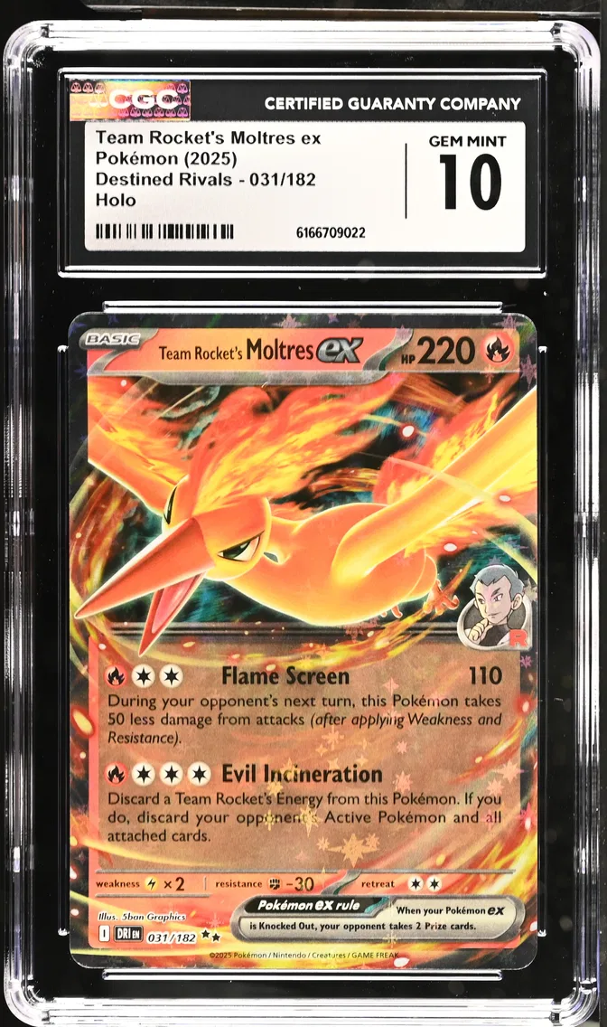 2025 #031 Team Rocket's Moltres ex CGC 10 Destined Rivals - DRI EN - English