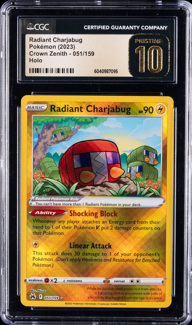 2023 #051 Radiant Charjabug CGC 10 Pristine Sword and Shield Crown Zenith Pokemon