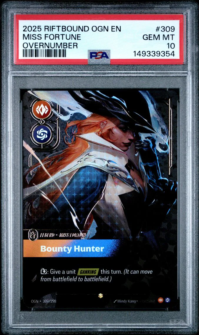 2025 #309 Miss Fortune - Bounty Hunter PSA 10 Riftbound: League of Legends Ogn-Origins