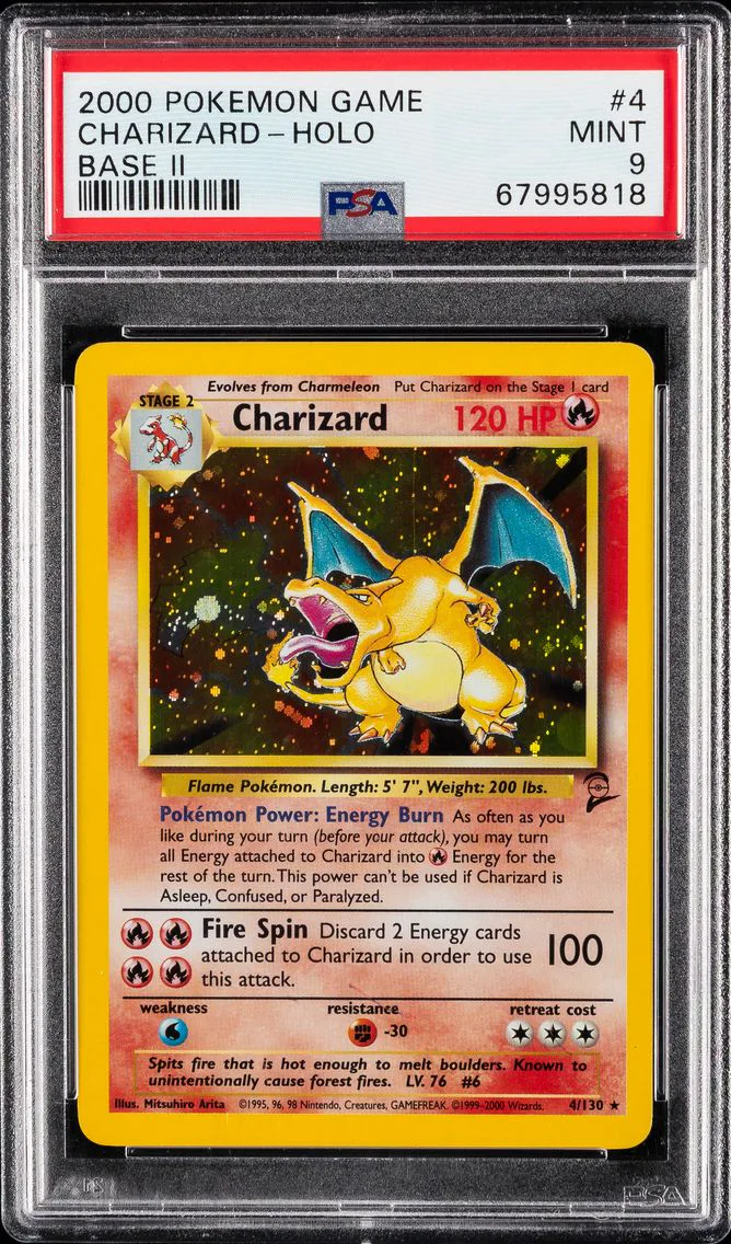 2000 #4 Charizard-Holo PSA 9 Game Base II Pokemon