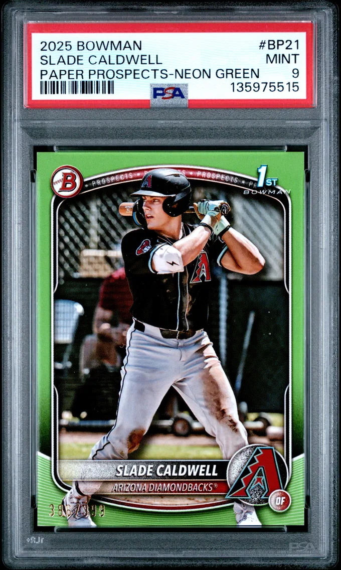 2025 #BP21 Slade Caldwell PSA 9 Bowman Paper Prospects