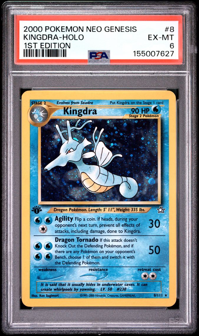 2000 #8 Kingdra-Holo PSA 6 Neo Genesis 1st Edition