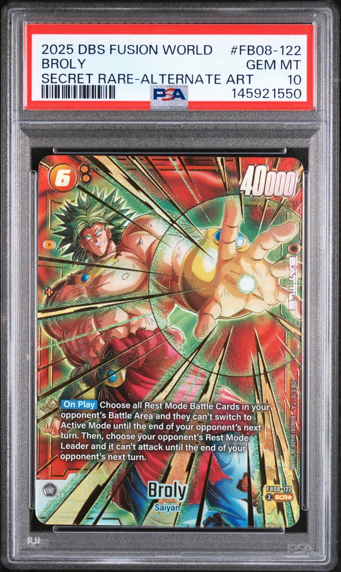2025 #FB08-122 Broly PSA 10 Dragon Ball Super Card Game Fusion World Saiyan's Pride