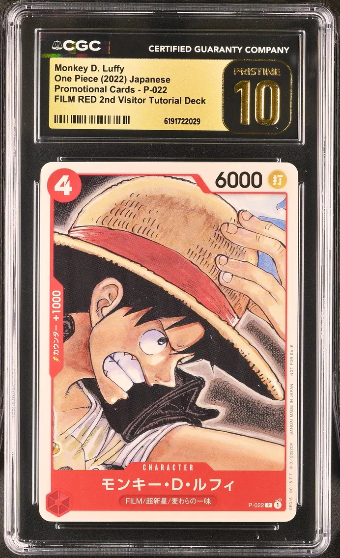2022 #P-022 Monkey D. Luffy CGC 10 Pristine Promotional Cards - Japanese