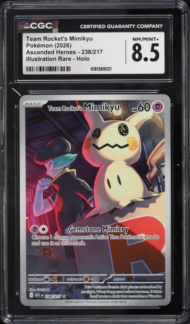 2026 Pokemon Mega Evolution Ascended Heroes IR Team Rocket's Mimikyu #238 CGC 8.5 NM-MT+